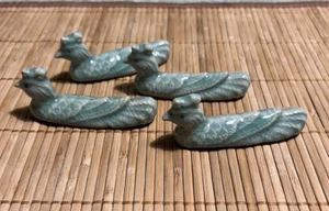 Set 4 porta bacchette pavone verde Celedon ceramica vintage (lotto A) - Foto 1 di 1