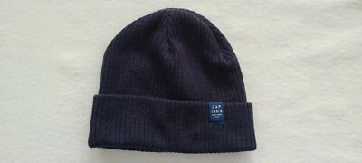 Gap kid boys' size S/M solid blue knitted beanie hat - Image 1 of 2