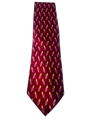 Corbata de cuello T. Edward’s rojo oscuro y dorado 100 % seda geométrica 58”X 4” Foto 1 de 4