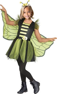 Queen Bee Bumblebee Child Girls Costume NEW Dress Wings Antennae - Picture 1 of 6