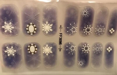 Tiras de esmalte de uñas en gel de color.  Copos de nieve de invierno.    Leer descripción abajo Foto 1 de 2
