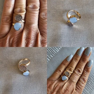 Anel druso em latão banhado a ouro amarelo - Imagem 1 de 4