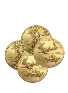 Lot of 4 Gold 1 oz American Eagle $50 Random Year US Mint American Eagle Coins - Picture 1 of 4