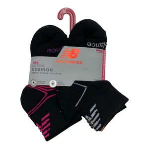NWT New Balance Girl's 8Pk Performance Active Cushion Quarter Socks Small B94 - Picture 1 of 2