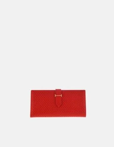 Cartera Carolina Herrera Insignia Sello Iniciales Roja - Imagen 1 de 7