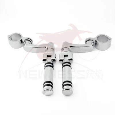 1-1/4" Highway Foot Pegs Pedals Crash Bar For Harley Touring Motorcycle Chrome - Imagem 1 de 4