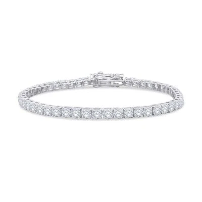 6.75 Ct Round Cut Diamond 6.5" Tennis Bracelet 14K White Gold Lab Grown - Image 1 of 4