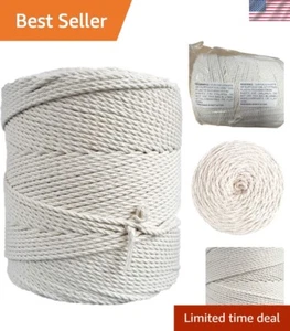 Cuerda de macramé 100 % algodón natural - 3 mm de grosor, ideal para perchas de plantas y más - Imagen 1 de 11