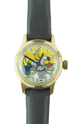 Reloj animado lanzador de béisbol vintage cuerda años 70 vintage funciona Foto 1 de 4