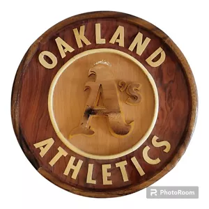 Oakland A's Athletics Wood Barrel Style 3D hanging wall sign MLB Man Cave Bar - Picture 1 of 9
