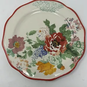 Pioneer Woman Country Garden Salad Lunch Plates Red Floral Set 6 - Picture 1 of 5