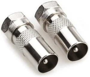 Schraube F-Typ Stecker Stecker auf Koaxialstecker Stecker Adapter Konverter 10er Pack - Bild 1 von 3