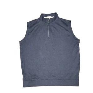 Peter Millar Golf 100 Percent Cotton Size Medium M Blue 1/4 Zip Vest Full Zip - Picture 1 of 7