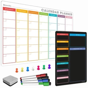 Multi-Coloured Magnet Weekly Planner/Memo Board/Calendar/Whiteboard - Square - Picture 1 of 50