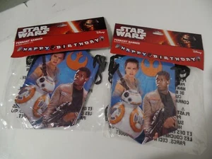(2)disney 8 ft starwars happy birthday pennant banner childrens party decoration - Picture 1 of 3