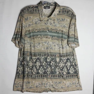 Hombro acolchado vintage Cimarron Plus para mujer talla XL beige estampado bohemio floral - Imagen 1 de 13