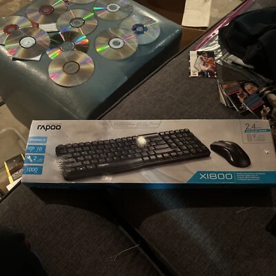 RAPOO WINDOWS 8 2.4 GHZ  XI800 Ships Fast Keyboard Wireless In Box - Image 1 of 4