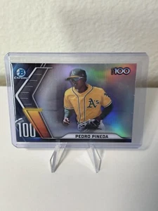 2022 Bowman Chrome Top 100 Pedro Pineda Oakland Athletics #BTP-100 Insert - Picture 1 of 2