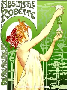 Absenta Diosa Verde Hada 8,5x11" Impresión Fotográfica Robette Publicidad Arte Mucha - Imagen 1 de 1