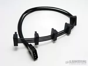 PC Molex IDE auf SATA Adapterkabel - Pass Through + rechter Winkel - Bild 1 von 9