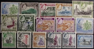 1959-63 Rhodesia/Nyasaland #158-169: M/U 'QEII' pictorial set complete to 5 Sh. - Picture 1 of 2