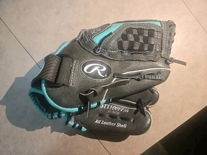 Guante de softbol Rawlings Storm ST1100FPM 11" gris con carcasa de cuero verde azulado derecho  - Imagen 1 de 7