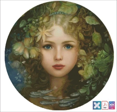 Sea Witch  DIGITAL DOWNLOAD Counted Cross Stitch Pattern PDF - Image 1 of 4