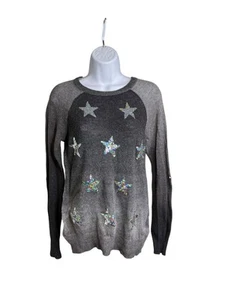 Wildfox White Label Star Gazer Gray Ombré Sequin Sweater Size S Boho Glam Indie - Picture 1 of 11