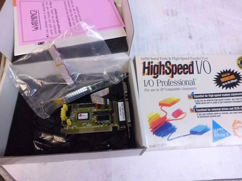 IO-1809 siig 8BIT isa i/o card with jumpers 1 ieee 1284 epp/ecp port 2 16550 se - Image 1 of 1