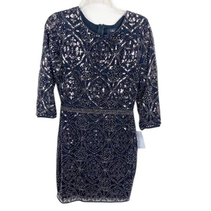 LULUS Bright Night Beaded Sequin Minidress BodyCon Party Night Club Sz Small - Picture 1 of 4
