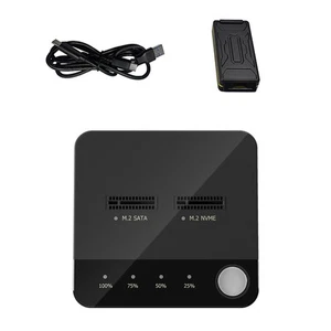 New Dual Bay M.2 SATA/NVME Duplicator Offline Disk Clone Copy Duplicator - Photo 1/14