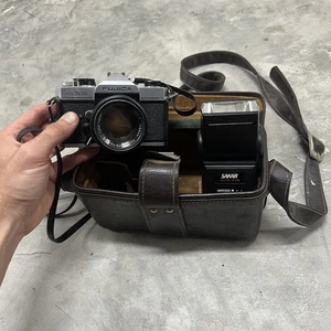 Vintage Fujica ST705 35mm Film Camera w/ Lens, Flash & Case UNTESTED - Picture 1 of 9
