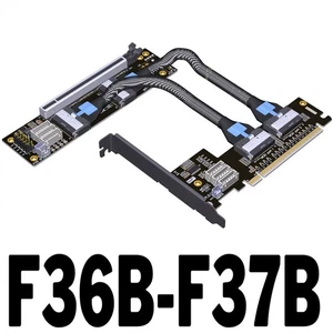 ADT-Link PCIe 4.0 x16 MCIO Card Riser Kabel GEN4 auf 1-zu-2 X8 Karte SFF-TA-1016 - Bild 1 von 20