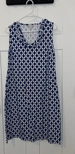 Talbots ärmelloses Kleid blau & weiß Damengröße Large - Bild 1 von 4