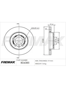 Fremax Brake Disc Rear Pair Volkswagen Amarok 4Motion (BD-6385) - Picture 1 of 12