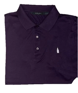 Bobby Jones-Purple Horizontal Stripe Pima Cotton Golf Polo Shirt-McArthur GC-L - Picture 1 of 4