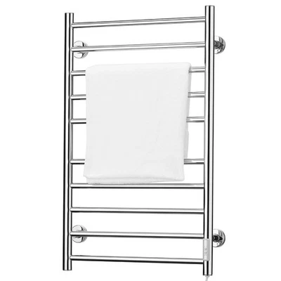 Scaldasalviette Termoarredo Elettrico Bagno Asciugabiancheria 10 Elementi Silver - Immagine 1 di 4