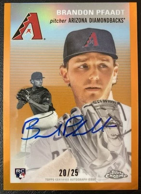 2023 Topps Chrome Platinum Auto Orange /25 BRANDON PFAAT Rookie Diamondbacks NM - Image 1 of 2