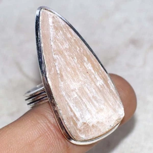 Orange Selenite 925 Silver Plated Ring US 7 Gifts For GirlFriend GW - Picture 1 of 3