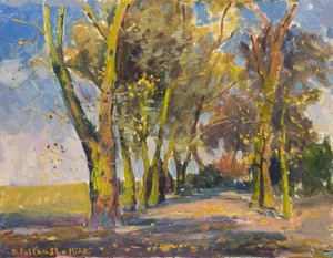 O. POTTHAST VON MINDEN (*1869), Allee mit Bäumen, Öl Impressionismus Landschaft - Picture 1 of 4