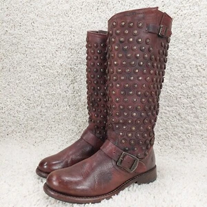 Frye Jenna Disc hohe Lederstiefel Gr. 8 B, Nieten antik/abgenutzt 76391 - Bild 1 von 19