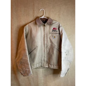 Vintage Carhartt Detroit Jacket Brown, Workwear Duck Canvas Sz L USA UNION MADE - Picture 1 of 12