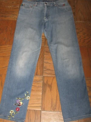 JEANS TODD OLDHAM VINTAGE AÑOS 80 DOBLADILLOS BORDADOS PIERNA ANCHA RECTA Talla 28 Foto 1 de 4