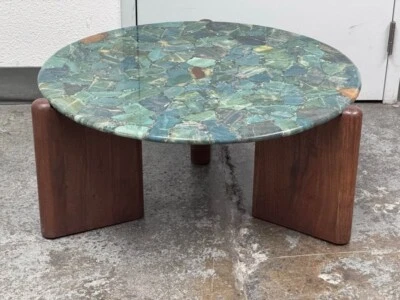 Handmade Natural Agate Coffee Table | Crystal Gemstone Stone Table | Unique Slab - image 1 of 4