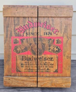 Rare Vintage Anheuser Busch Budweiser Wooden Hanging 9 Slot Cabinet READ DESCbb7 - Picture 1 of 10