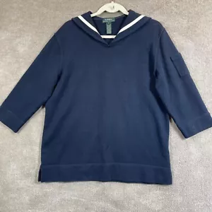 Maglione Ralph Lauren donna grande blu marinaio crest preppy capsula - Foto 1 di 14