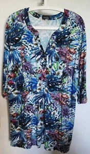 Bluse/ Kasack/ Tunika, Damen, Gr. 50, Farbe: Blau Gemustert - Bild 1 von 3