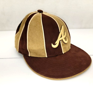 New Era 59Fifty Hat Mens Atlanta Braves Brown Oak Tan 12-Pack Fitted Cap (7-1/8)