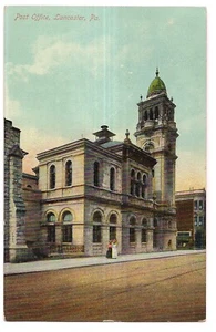 POST OFFICE Duke St Lancaster PA Pennsylvania Postcard DB 1910 Now City Hall - Picture 1 of 2