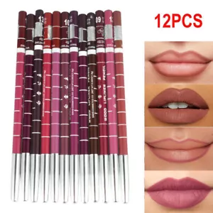 Waterproof Lip Liner Pencil Pen Lipstick Matte Long Lasting 12 PCS/Set Xmas Gift - Picture 1 of 12